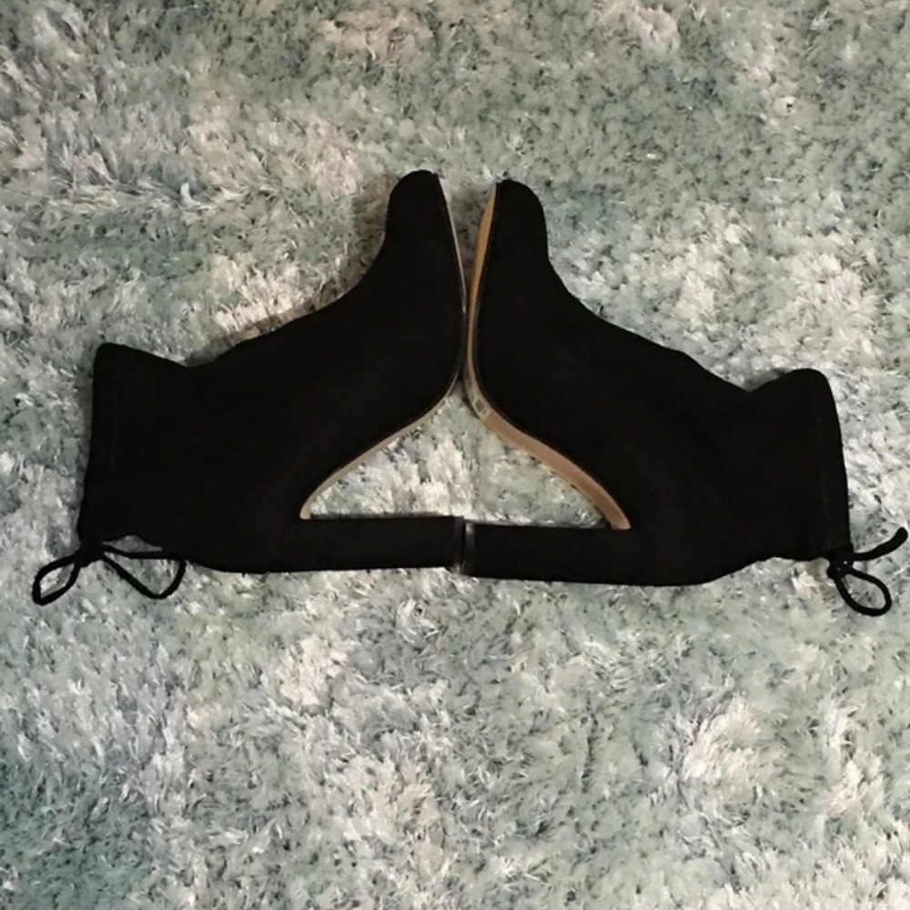 Chic Black Ankle Boots with Cutout Heel
